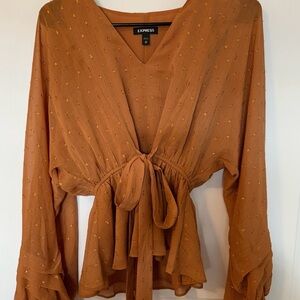 Express Women's Rust Tie-Front Blouse